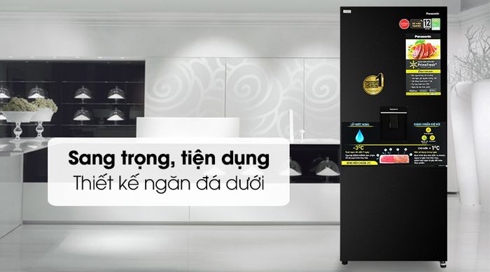 Tủ lạnh Panasonic Inverter 377 lít NR-BX421GPKV - Thiết kế màu đen