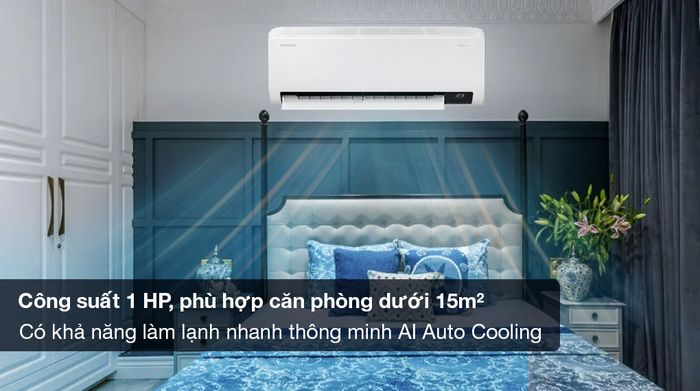 Máy lạnh Samsung Inverter 1 HP AR10CYECAWKNSV - Công suất 1 HP phù hợp diện tích căn phòng dưới 15m2, trang bị công nghệ làm lạnh nhanh