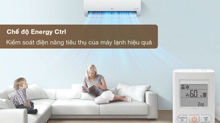 Máy lạnh LG Inverter 1.5 HP V13WIN1 - Chế độ Energy Ctrl giúp kiểm soát điện năng tiêu thụ của máy lạnh hiệu quả