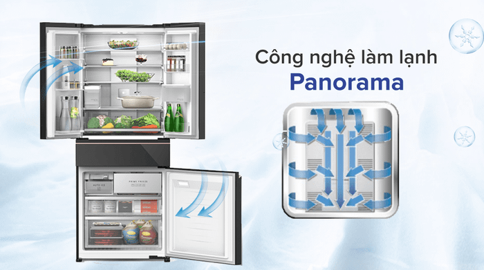 Tủ lạnh Panasonic 540 lít NR-YW590YMMV - Làm lạnh Panorama