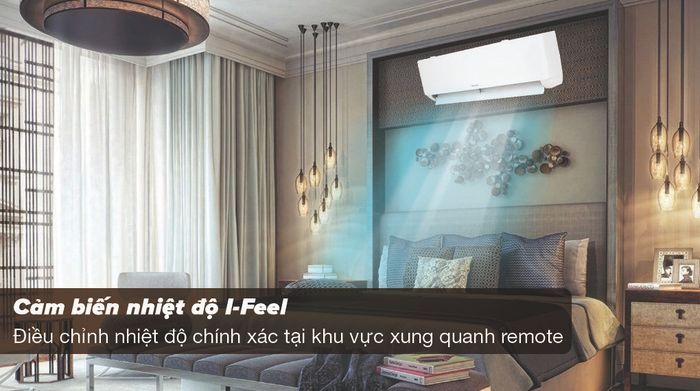Máy lạnh Nagakawa Inverter 2.5 HP NIS-C24R2T28 - Cảm biến nhiệt độ I Feel điều chỉnh nhiệt độ chính xác xung quanh remote