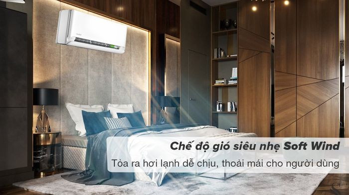 Máy lạnh Comfee Inverter 1.5 HP CFS-13VCB1 - Chế độ gió siêu nhẹ Soft Wind tỏa hơi lạnh dễ chịu