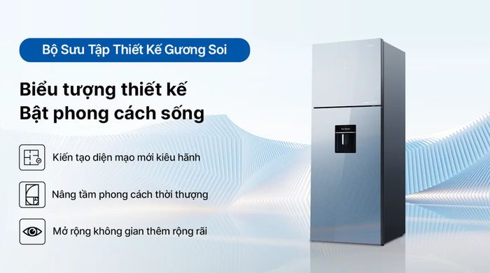 Tủ lạnh Aqua Inverter 347 lít AQR-T390FA(WGM) - Tổng quan thiết kế