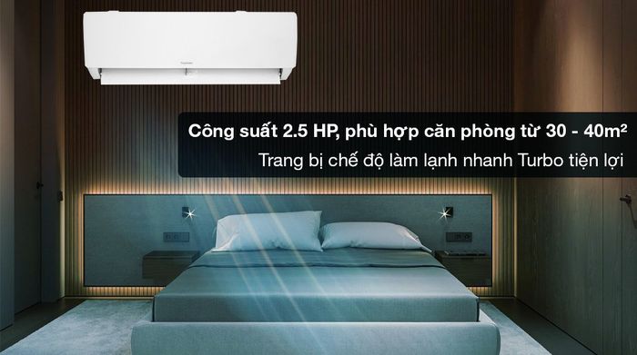 Máy lạnh Nagakawa Inverter 2.5 HP NIS-C24R2T28 - Công suất 2.5 HP phù hợp diện tích từ 30 - 40m2