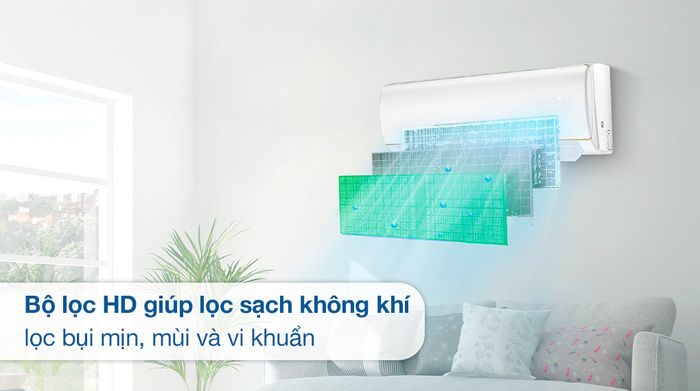 Bộ lọc HD trên máy lạnh inverter TCL 1.5 HP TAC-13CSD/XAB1I