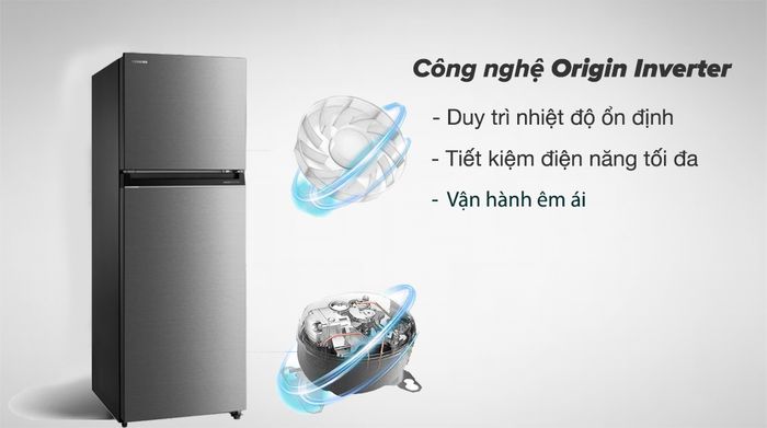 Tủ lạnh Toshiba Inverter 312 lít GR-RT416WE-PMV(58)-MM - Công nghệ Origin Inverter tiết kiệm điện, vận hành êm ái