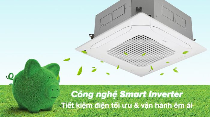 Máy lạnh âm trần LG Inverter 2.5 HP ZTNQ24GPLA0 - Công nghệ Smart Inverter tiết kiệm điện hiệu quả, vận hành êm ái