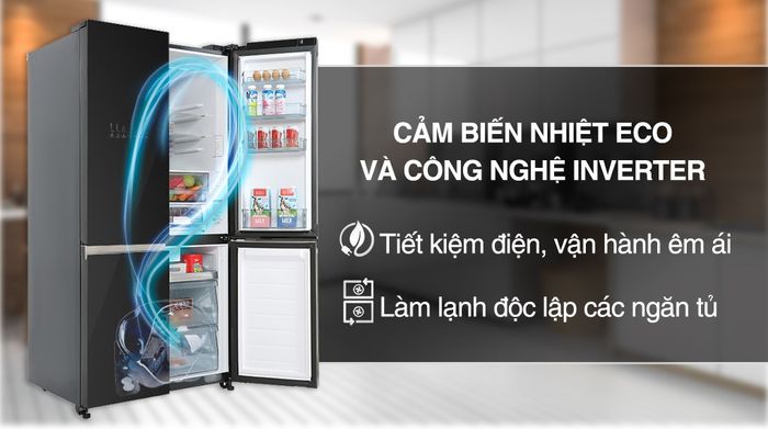 Tủ lạnh Hitachi Inverter 569 lít R-WB640VGV0 GBK - Công nghệ tiết kiệm điện