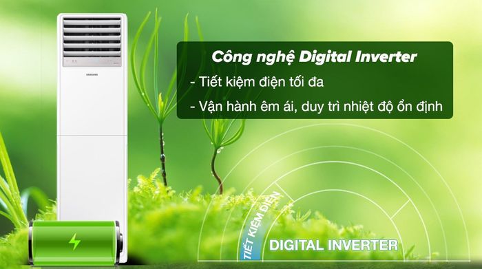 Máy lạnh tủ đứng Samsung Inverter 5 HP AC048BNPDKC/TC - Công nghệ Digital Inverter vận hành êm ái, tiết kiệm điện hiệu quả