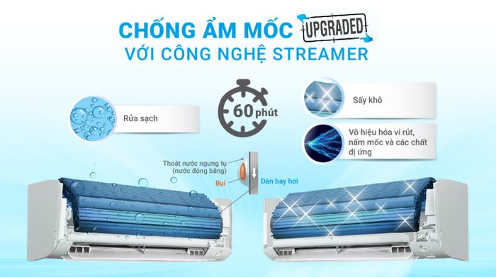 Daikin Inverter 1 HP ATKF25XVMV - Chức năng chống ẩm mốc