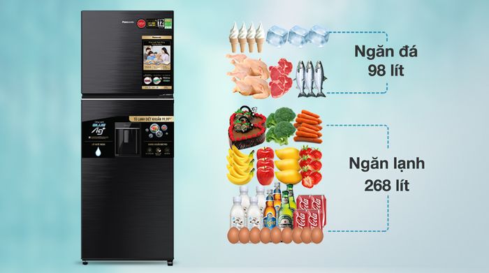 Tủ lạnh Panasonic Inverter 366 lít NR-TL381GVKV - Dung tích
