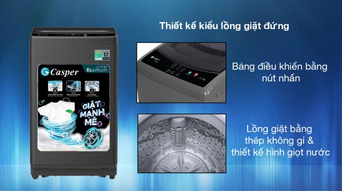 Thiết kế - Máy giặt Casper 7.5 kg WT-75NG