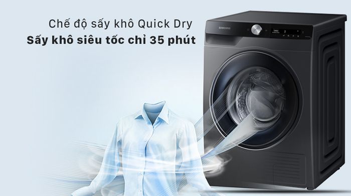 Máy sấy Samsung Inverter 9 kg DV90T7240BB/SV - Sấy nhanh siêu tốc với QuickDry