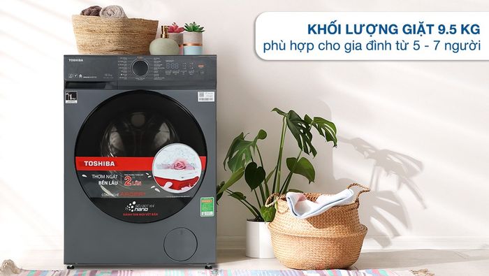 Máy giặt Toshiba Inverter 9.5 kg TW-T21BU105UWV(MG)  - Khối lượng giặt