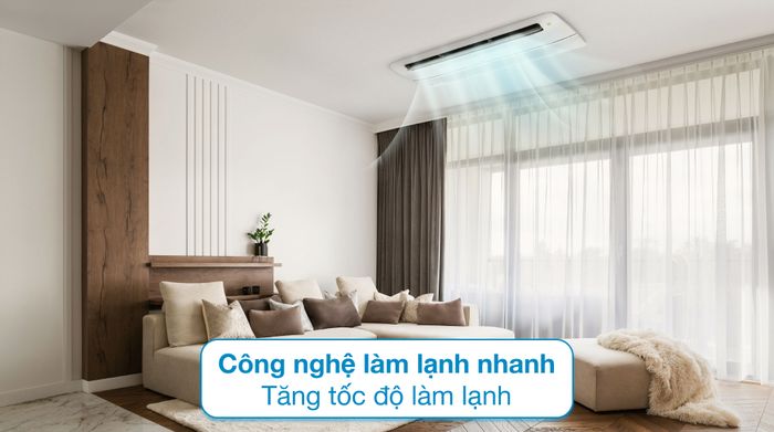 Máy lạnh âm trần 1 hướng LG Inverter 1.5 HP ZTNQ12GULA0 - Làm lạnh nhanh