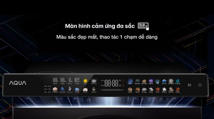 Máy giặt sấy Aqua Inverter 15 Kg AQD-DH1500G PP - Màn hình cảm ứng, đa sắc màu rực rỡ