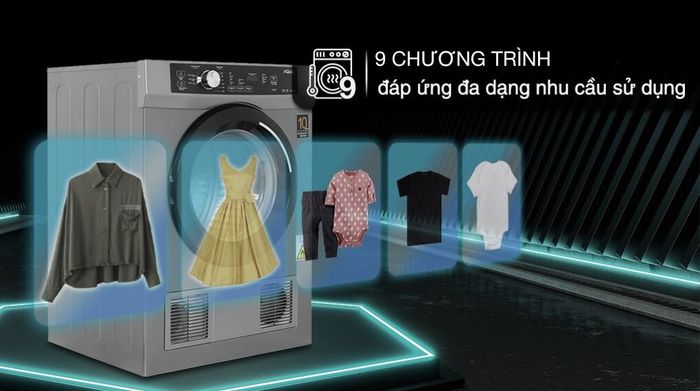 Máy sấy thông hơi Aqua 8 kg AQH-V800H SS - Chương trình hoạt động
