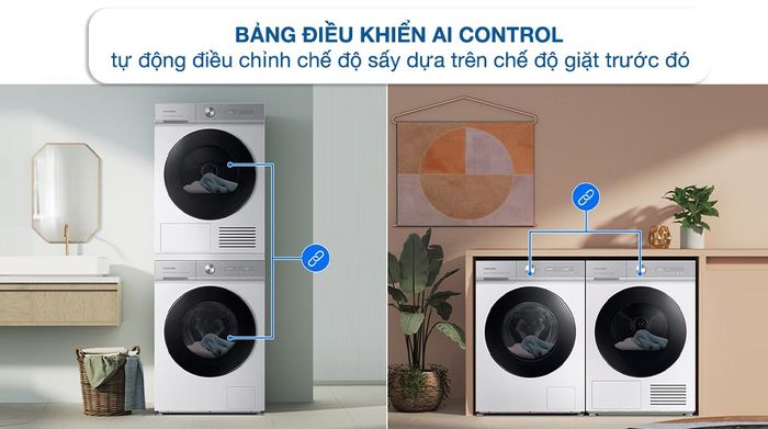 Máy sấy bơm nhiệt Samsung Bespoke AI 9 kg DV90BB9440GH/SV