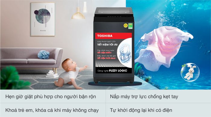 Máy giặt Toshiba Inverter 8 kg AW-M905BV(MK) - Tiện ích