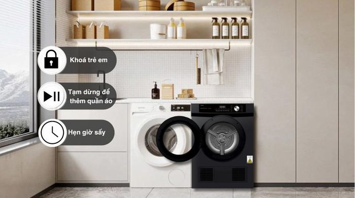 Máy sấy thông hơi Aqua 9 kg AQH-V901K PS - Tiện ích