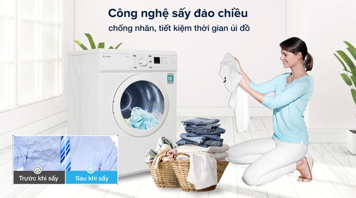 Máy sấy thông hơi Casper 7.2 Kg TD-72VWD - Sấy đảo chiều