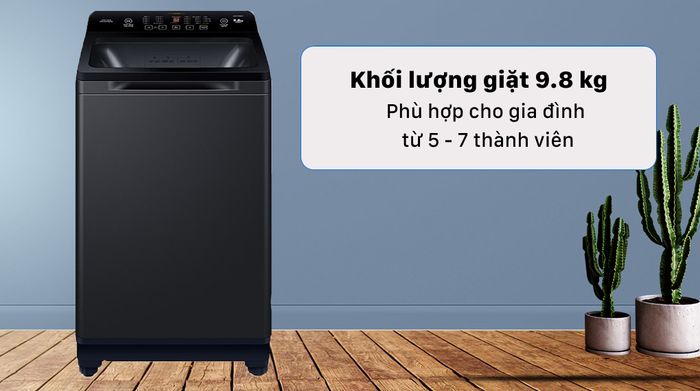 Máy giặt Aqua 9.8 KG AQW-FR98GT.BK - Thiết kế và khối lượng sản phẩm
