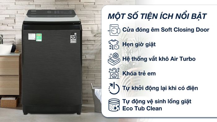 Máy giặt Samsung 12kg WA12CG5745BVSV - Tự động vệ sinh lồng giặt giúp nâng cao hiệu quả giặt sạch và thời gian sử dụng máy giặt lâu hơn