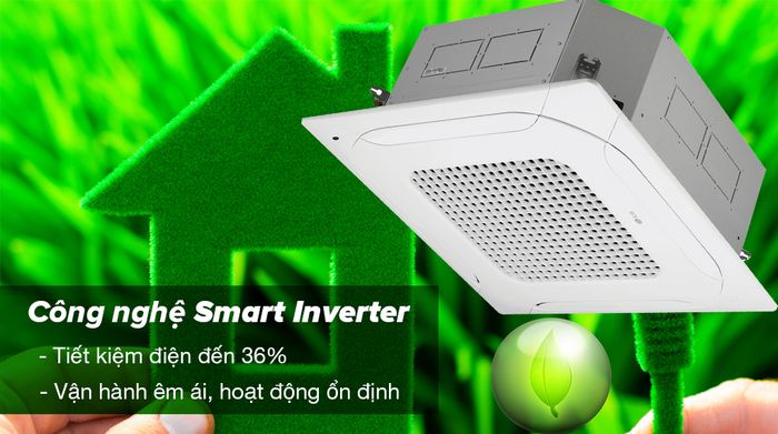 Máy lạnh âm trần LG Inverter 2 HP ZTNQ18GPLA0 - Công nghệ Smart Inverter tiết kiệm điện năng đến 36%, vận hành êm ái