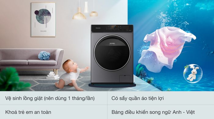 Máy giặt sấy Panasonic Inverter 10.5 Kg NA-V105FC1LV - Tiện ích đa dạng