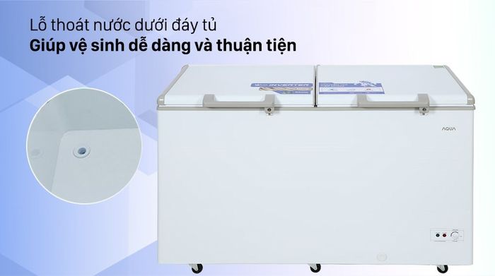 Tủ đông AQUA Inverter 425 lít AQF-C5701E - Lỗ thoát nước