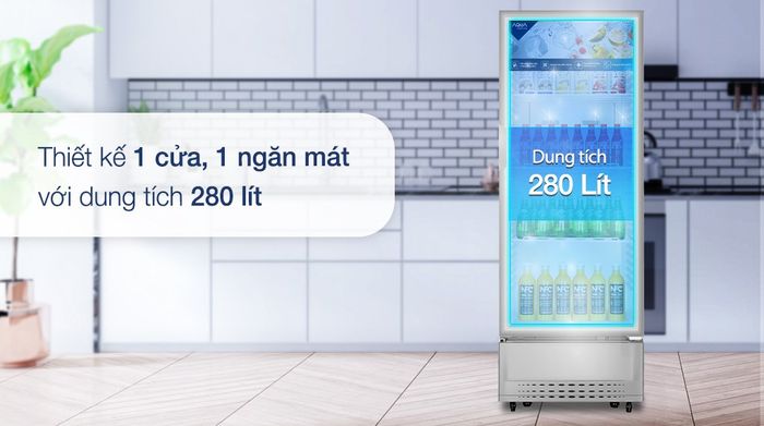 Tủ mát Aqua 280 Lít AQS-AF400N - Tổng quan thiết kế