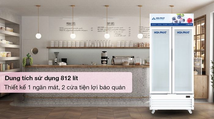 Tủ mát Hòa Phát 812 lít HSR D6812 - Dung tích sử dụng 812 lít, thích hợp kinh doanh, thiết kế 1 ngăn mát, 2 cửa tiện lợi