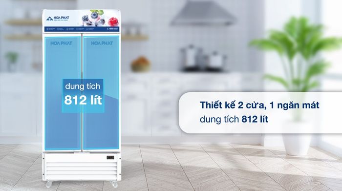 Thiết kế - Tủ mát Hòa Phát Inverter 812 lít HSR D8812