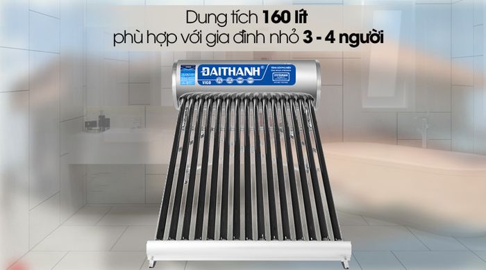 Dung tích 160 lít - Máy nước nóng năng lượng mặt trời Đại Thành 160 lít Vigo 58-15