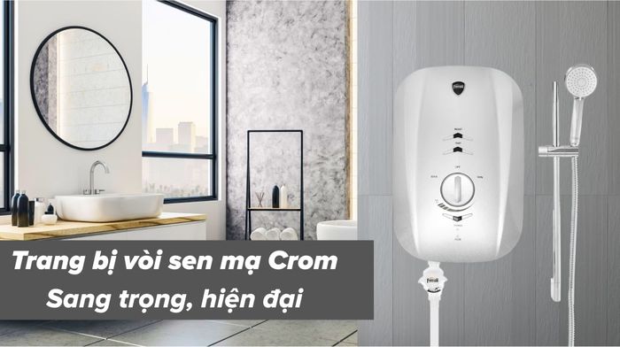 Máy nước nóng trực tiếp Ferroli 4500W MIDO-MSN 4.5S - Vòi sen mạ Crom