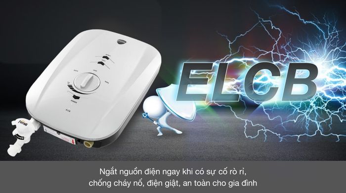 Máy nước nóng trực tiếp Ferroli 4500W MIDO-MSN 4.5S - Cầu dao ELCB