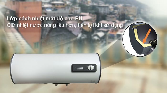 Máy nước nóng gián tiếp Stiebel Eltron 50 lít ESH 50 H Plus T-VN - Lớp cách nhiệt mật độ cao PU giữ nước được lâu hơn, tiện lợi khi sử dụng