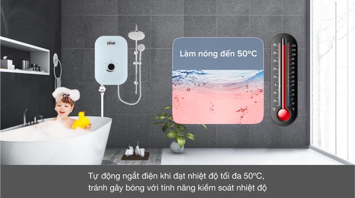 Máy nước nóng trực tiếp Ferroli 4500W MIDO-MXP 4.5S - Bộ ổn định nhiệt TBST