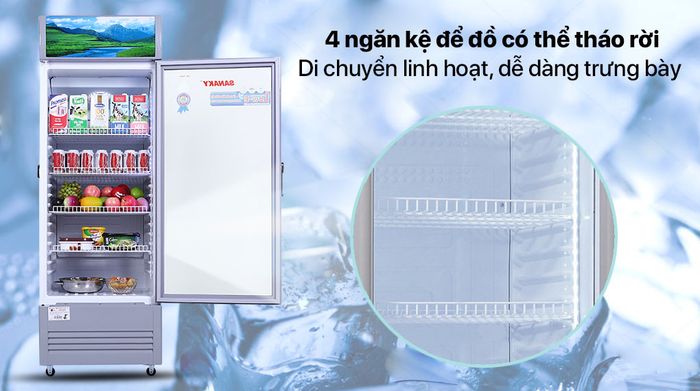 Tủ Mát Sanaky 290 lít TM.VH358KL - Kệ có thể tháo lắp