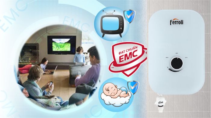 Máy nước nóng trực tiếp Ferroli 4500W MIDO-MXP 4.5S - Chuẩn tương thiích điện EMC