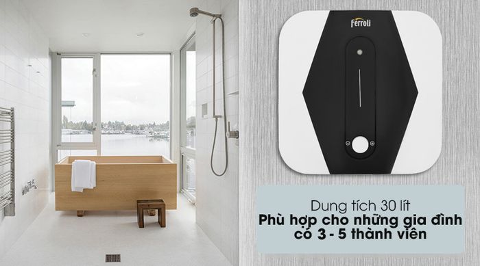 Máy nước nóng gián tiếp Ferroli 30 lít 2500W MIDO SQ