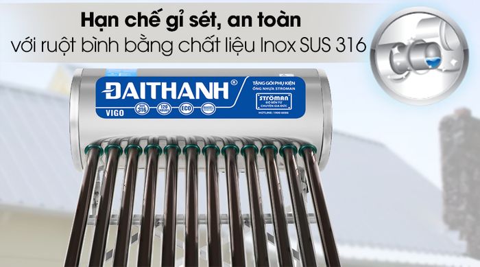 Máy nước nóng năng lượng mặt trời Đại Thành 130 lít Vigo 58-12 - Ruột bình
