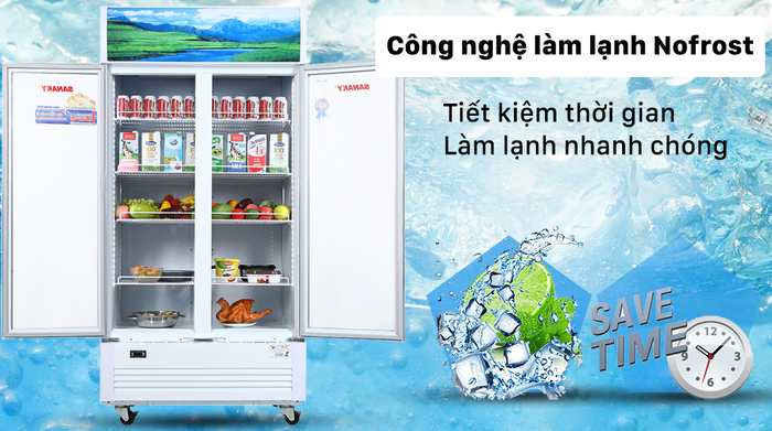 Tủ Mát Sanaky 800 lít TM.VH1009HP - Công nghệ Nofrost