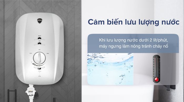 Máy nước nóng trực tiếp Ferroli 4500W MIDO-MSN 4.5S - Cảm biến lưu lượng nước