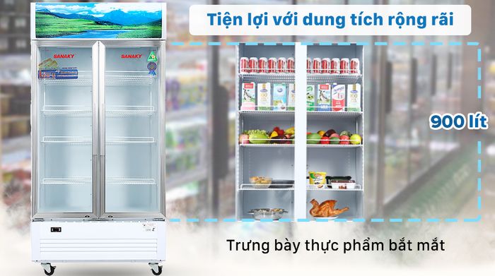Tủ Mát Sanaky 900 lít TM.VH1009HP - Dung tích 900 lít
