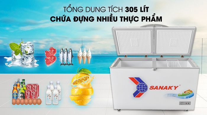 Dung tích 305 lít - Tủ đông Sanaky VH-4099A1