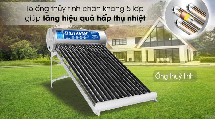 Tăng hiệu quả hấp thụ nhiệt - Máy nước nóng năng lượng mặt trời Đại Thành 160 lít Vigo 58-15