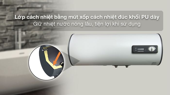 Bình nóng lạnh gián tiếp Stiebel Eltron 25 lít ESH 25 H Plus T-VN - Lớp cách nhiệt bằng mút xốp cách nhiệt đúc khối PU cực dày giữ nhiệt nước lâu