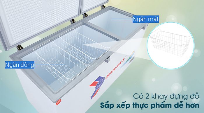 Tủ đông Sanaky 485 lít VH-6699W1 - Khay đựng đồ