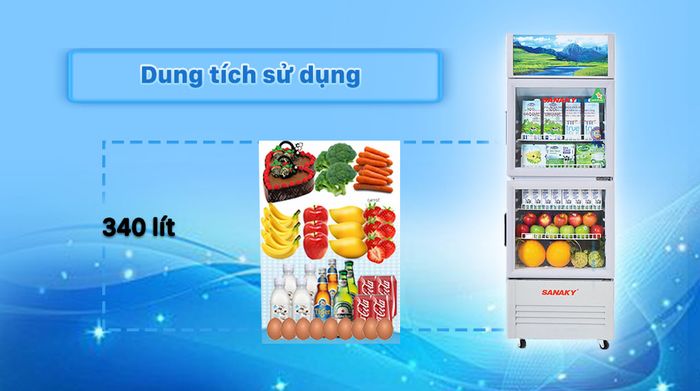 Tủ Mát Sanaky 340 lít TM.VH408WL - Dung tích 340 lít